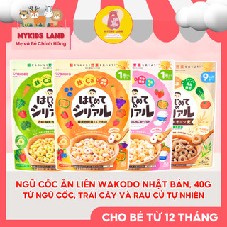  Ngũ Cốc Ăn Liền WAKODO Nhật Bản Cho Bé Từ 1 Tuổi – Giàu Dinh Dưỡng – 3 Vị Trái Cây & Rau Củ 40g 