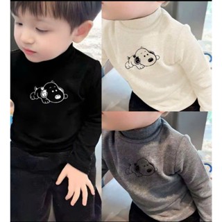  Áo giữ nhiệt len lông thỏ cho bé cổ cao 3cm dày ấm co giãn bé trai bé gái  size 5-15kg  