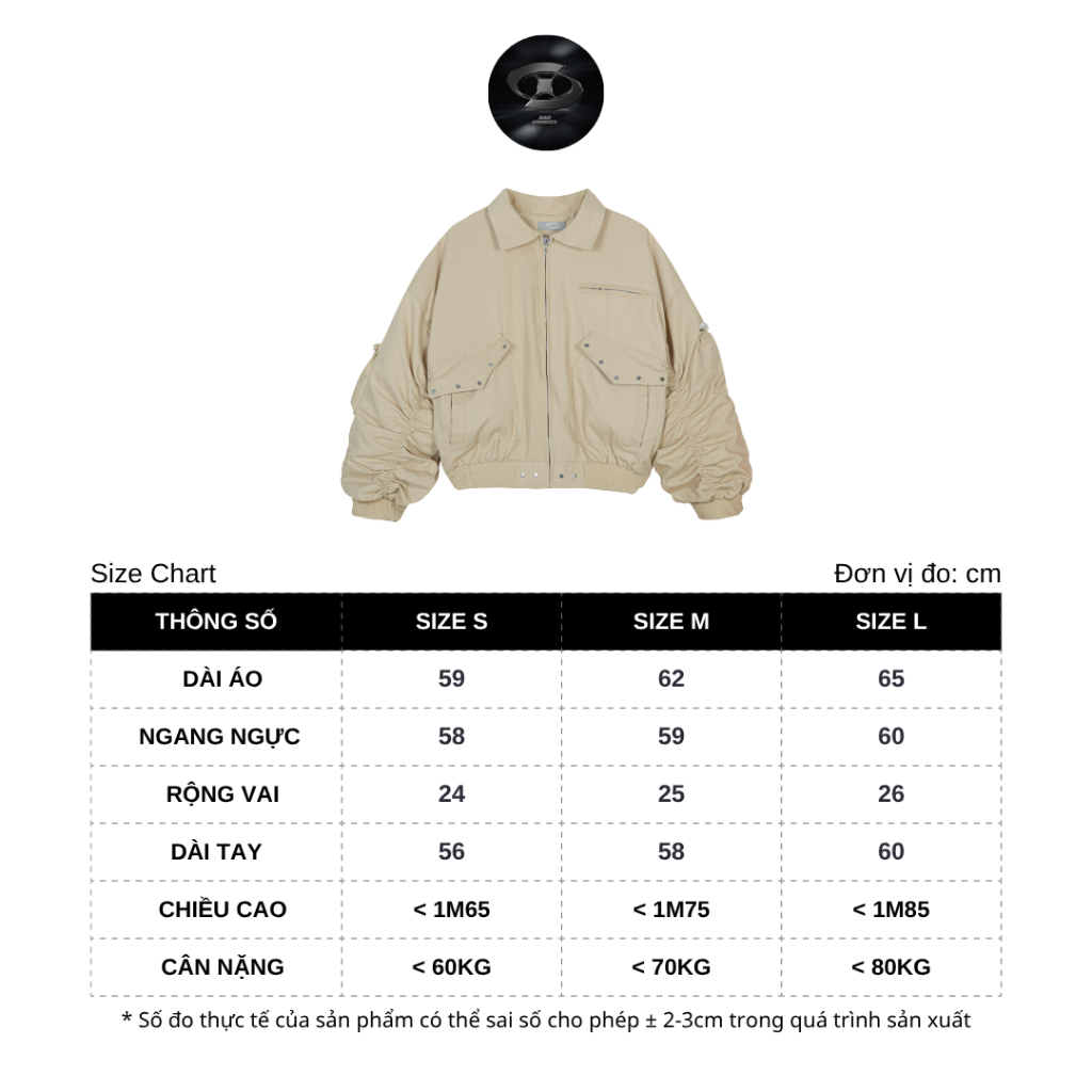 Bad Choices | Áo Bomber boxy STUD BUTTON vải kaki lót dù | BigBuy360 - bigbuy360.vn