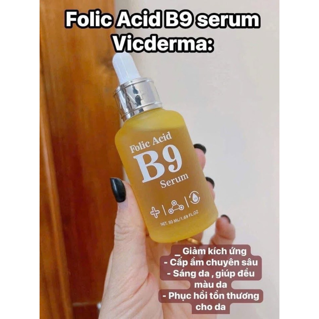 Serum B9 Vic Derma Folic Acid 50ml - Phục hồi , làm dịu da