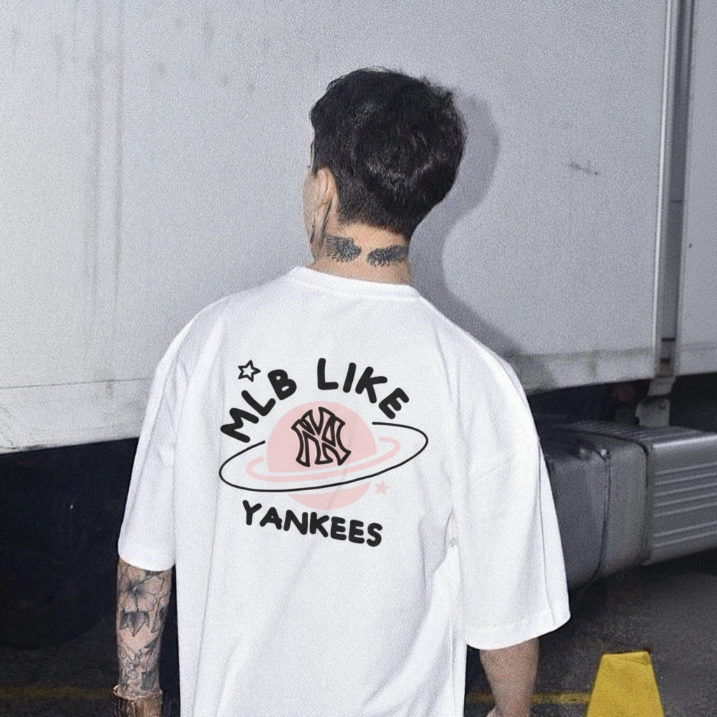 Áo Thun MLB Like Yankees Form Rộng Nam Nữ Unisex Vải Cotton Hai Chiều Cao Cấp – MLB DAILY SG