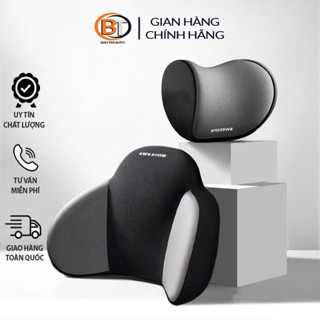  Gối Tựa Đầu và Kê Lưng Ô Tô AWESOME Cao Cấp Chất Liệu Cao Su Non 100% Thoáng Khí giúp chống mỏi lưng vai gáy 