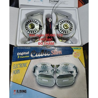  Còi ngân 3 tiếng màu bạc cao cấp 12v 24v cho xe tải xe khách xe hơi IDUNG  cn Hàn Quốc 