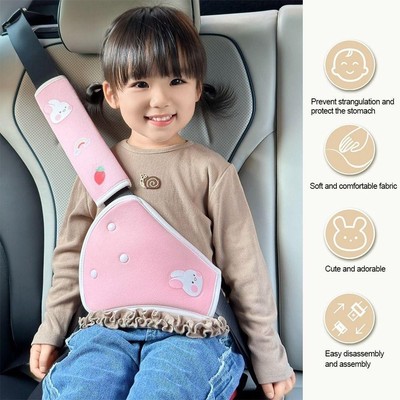 Bộ đệm dây an toàn ô tô cho bé,Chống đau cổ, bảo vệ vai & bụng KidsWorld mềm mại chống siết cổ