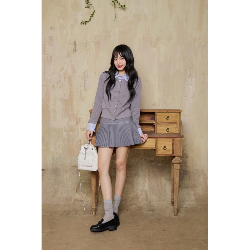 Áo len thừng phối cổ sơ mi Faye Top - QuynhTrangBasic