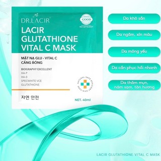   MẪU 2025  Mặt nạ thủy tinh dr lacir glutathione vital c mask  chính hãng glutathion drlacir  