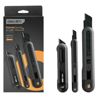 Bộ 3 Dao Tiện Ích Lưỡi SK2 Chính Hãng DELI - Dao Mở Rộng, 9mm, 18mm Phù Hợp Bỏ Túi, Đa Năng Cho Mọi Công Việc
