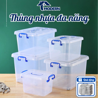  Thùng Nhựa Đựng Đồ Trong Suốt MODERN Hộp Đựng Đồ Chơi Quần Áo Đa Năng Gọn Gàng 6.5L 10L 15L 20L 