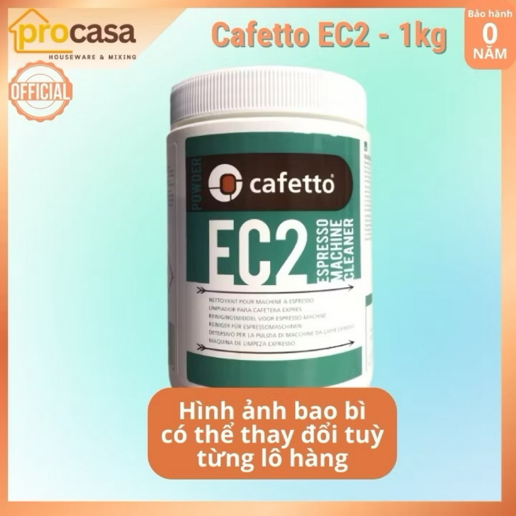Bột Vệ Sinh Máy Pha cà phê Cafetto EC2 DATE 2028 1kg Made in Australia  phù hợp với tất cả các dòng 
