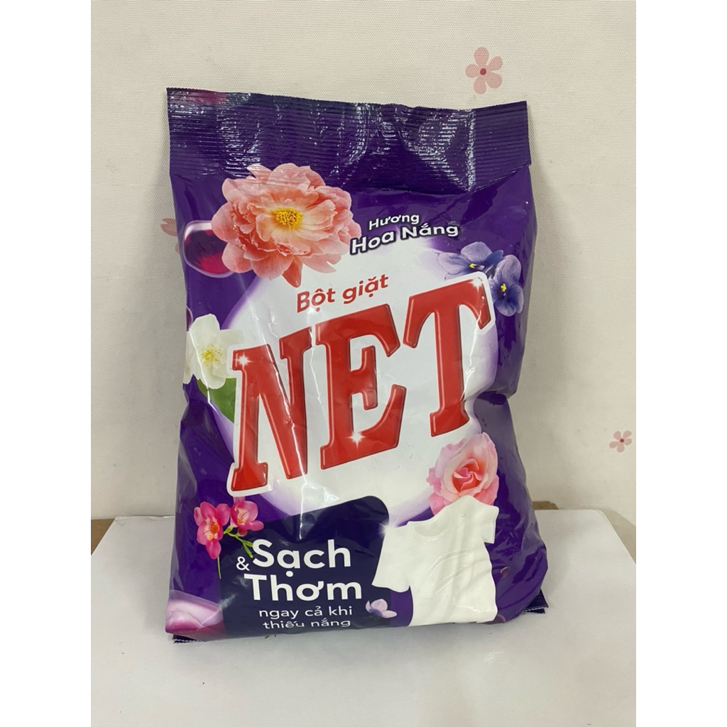 Bột giặt Net 2kg Sạch thơm tẩy vết bẩn, Lưu hương hoa nắng Thơm Ngát cho quần áo