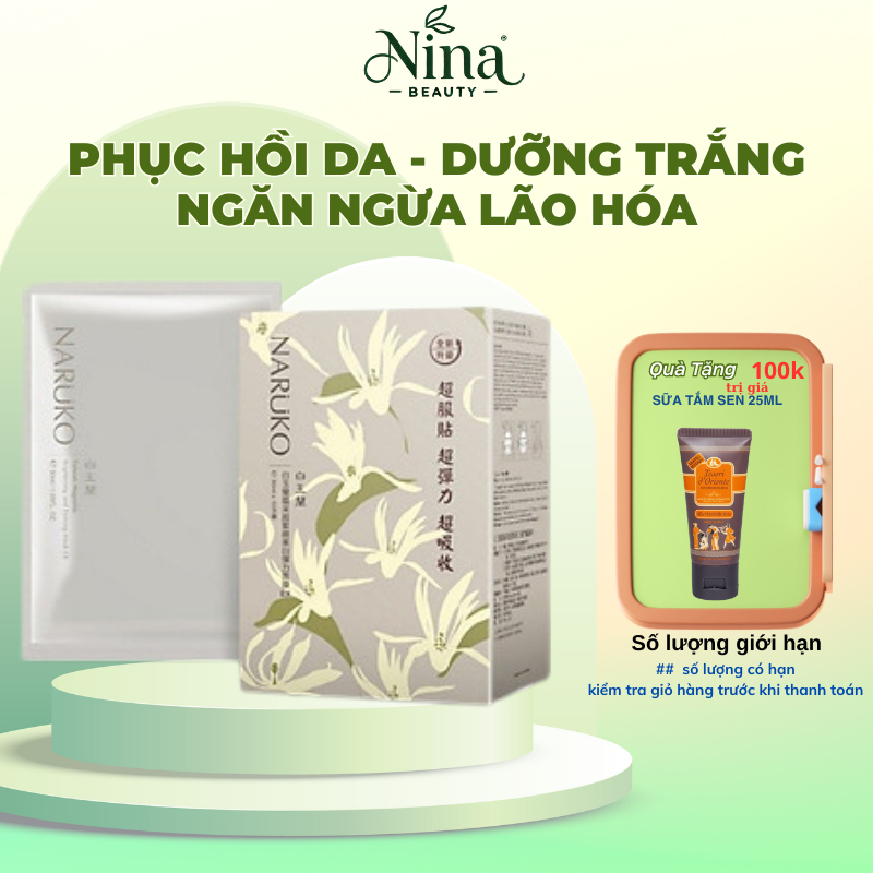 Hộp 10 miếng mặt nạ dưỡng trắng Naruko Bạch Ngọc Lan Taiwan Magnolia Brightening and Firming Mask EX