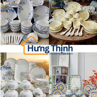  Bộ Bát Đĩa Các Loại Nhiều Mẫu Hoa Văn Hoạ Tiết Sang Trọng Lịch Sự gốm sứ Hưng Thịnh 