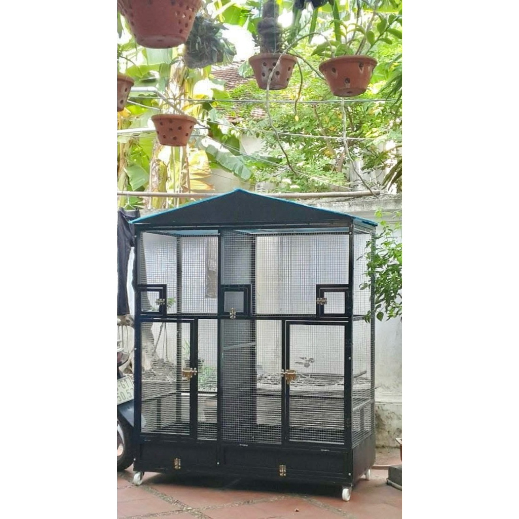 Lồng avi 2 ngăn nuôi chim chào ,choè, khuyên , cu gáy ,vẹt..Kt: sâu 60-dài 1m-cao 1,6m lưới innox 30