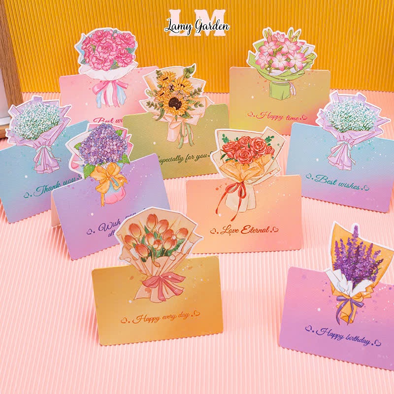 Thiệp hoa 3D xinh viết lời chúc, gửi tặng 20/10, 8/3, Valentine, tốt nghiệp, set quà đẹp ý nghĩa