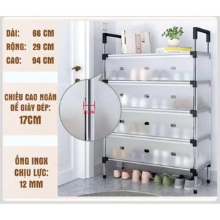 Kệ Inox 5 Tầng Có Vách Ngăn Chắn Bụi 3 CHIỀU, Giá Để Giày Dép, Tủ Giày Thế Hệ Mới