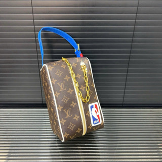 Túi cầm tay hoa nâu viền xanh 💼 Form nam nữ sang xịn, bản đẹp full 2 box có sẵn!