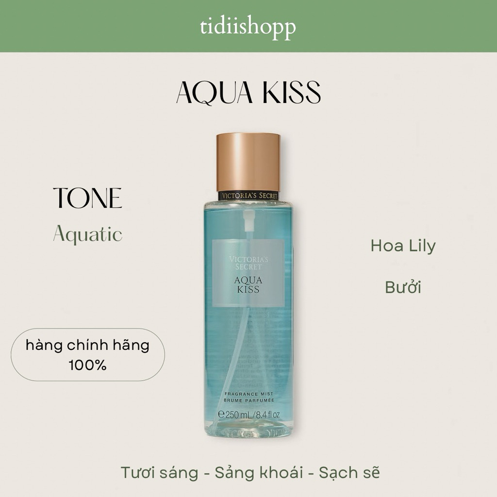 [AUTH] AQUA KISS BODYMIST - Xịt Thơm Toàn Thân Victoria's Secret | tidiishopp