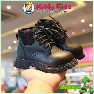 Bốt cho bé Giày Boots cao cổ bé trai Mialy kids Đế Cao Su Nhẹ Êm Chân