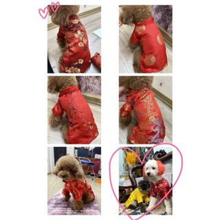  Link 1 - Áo dài Tết 🧧 Áo dài vải gấm cao cấp cho chó mèo 
