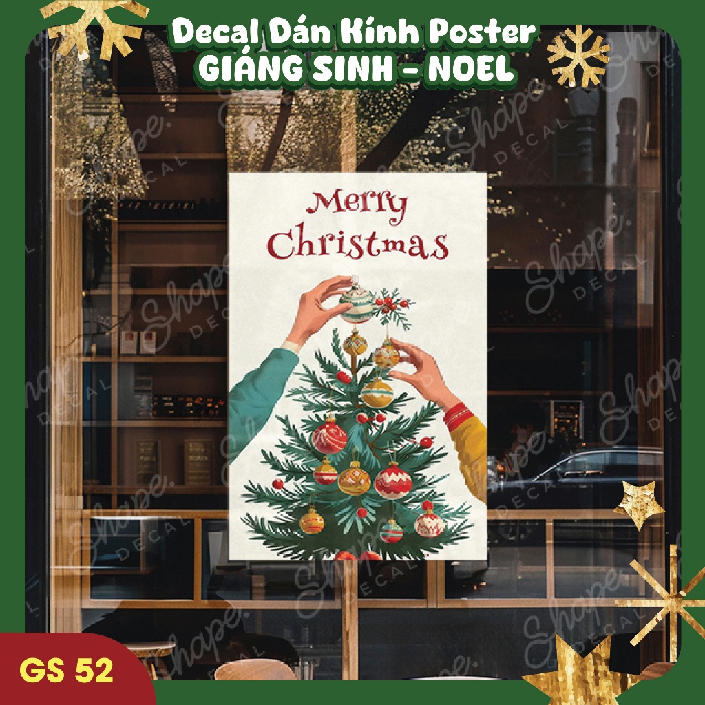 Decal Dán Kính Noel Christmas – Sticker Trang Trí Cửa Kính Giáng Sinh