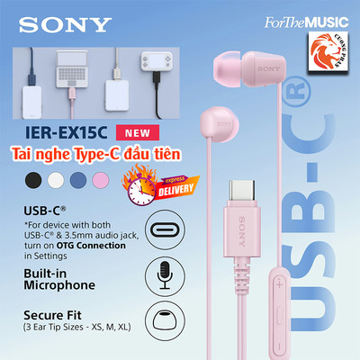 Tai Nghe Nhét Tai Co Dây Cổng USB-C Sony IER-EX15C. Lần Đầu Tiên Ra Mắt Thị Trường Việt Nam 2025