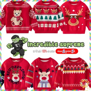   Mới về  Áo len dài tay cho bé trai áo len 2 lớp cho trẻ em 2 lớp áo len noel bé trai 2025 