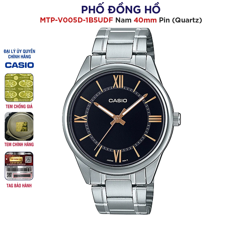 Đồng hồ nam dây kim loại Casio Anh Khuê MTP-V005D-1B5UDF