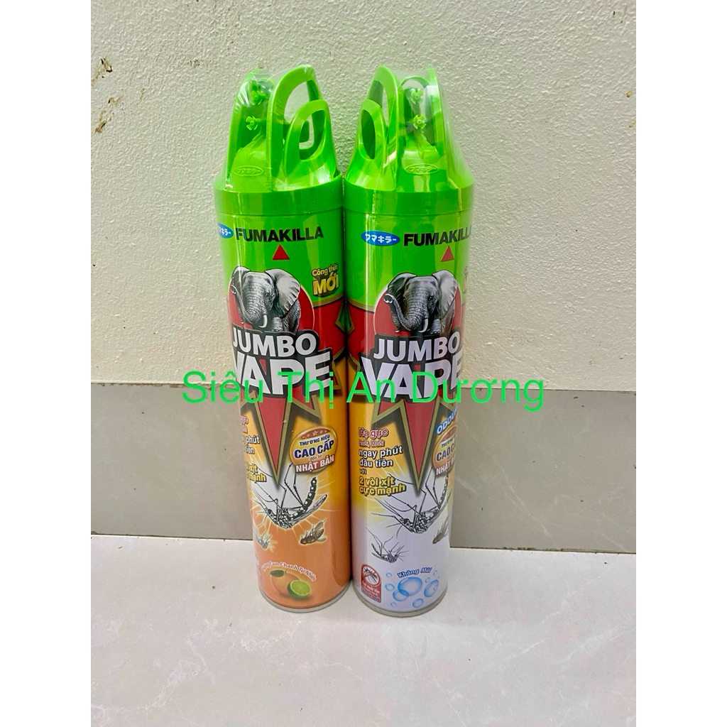 Bình Xịt Ruồi Muỗi Jumbo Vape 600ml Hương Cam Chanh/không mùi