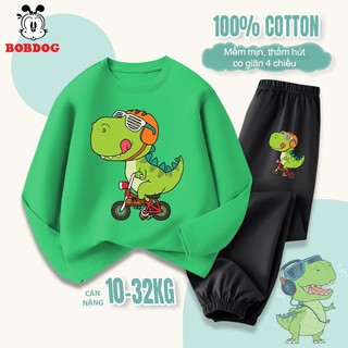  Bộ đồ thu đông dài tay cho bé trai BOBDOG chất thun cotton mềm mịn in hình khủng long cute -TW-BDO71 