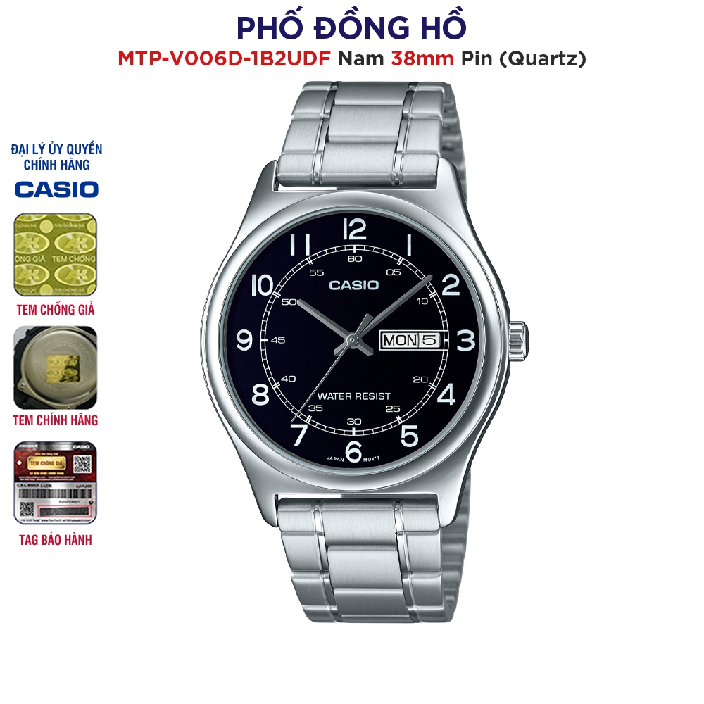 Đồng hồ nam dây kim loại chính hãng Casio Anh Khuê MTP-V006D-1B2UDF