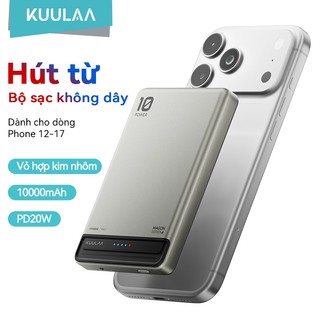  Pin sạc dự phòng không dây từ tính KUULAA 10000mAh PD20W Bộ sạc Qi Cho iP 17-12 Mini Siêu Mỏng Nhỏ Gọn 