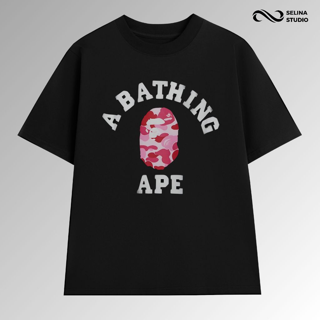 [Vải 250GSM] Áo Thun BAPE Form Rộng Unisex Phong Cách Streetwear SelinaStudio Vải Cotton 100% Định L