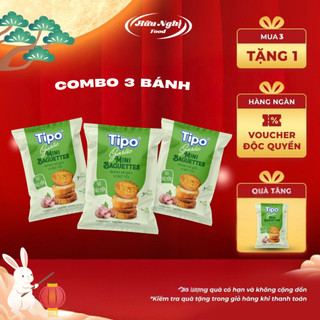  COMBO 3 Bánh mì sấy Bơ tỏi Tipo 50g Hữu Nghị dinh dưỡng ngon giòn ăn vặt tiện lợi 