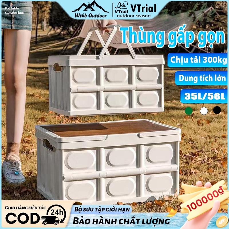 Bàn camping gấp gọn đa năng hộp nhựa dung tích lớn bền bỉ chịu lực tốt cho picnic cắm trại và câu cá