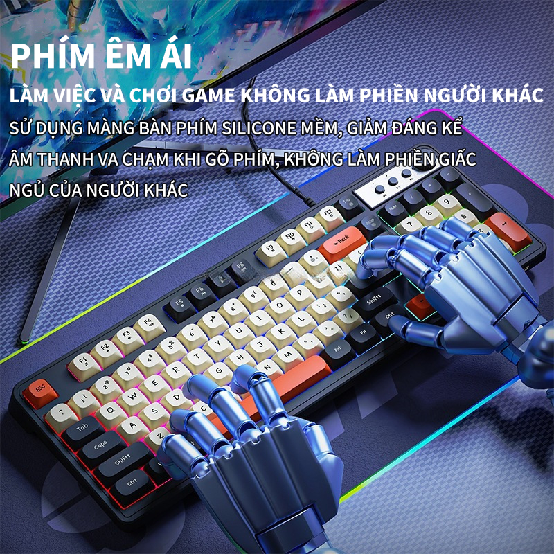 Bàn Phím Màng Có Dây G98 - 98 Phím, Đèn Nền RGB Đa Chế Độ, Thiết Kế Tối Ưu Cho Game Thủ | BigBuy360 - bigbuy360.vn
