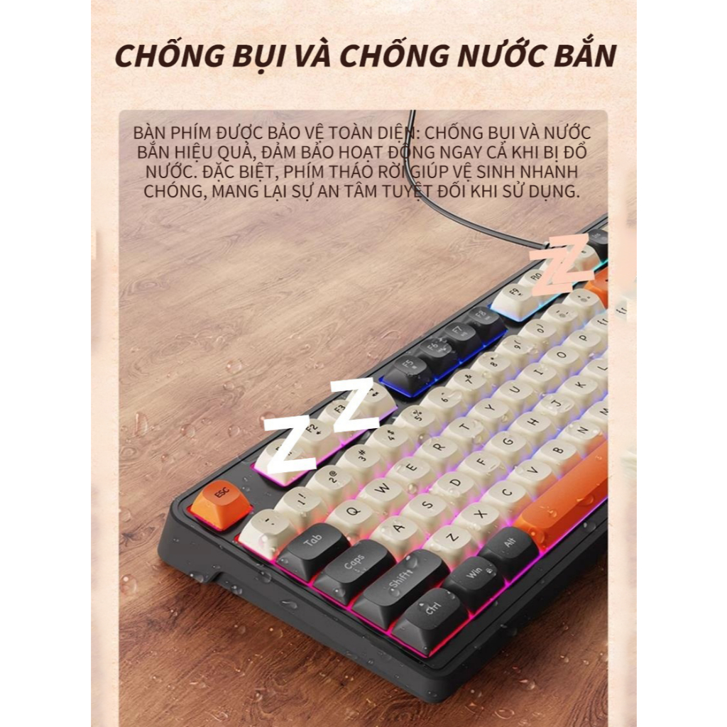 Bàn Phím Màng Có Dây G98 - 98 Phím, Đèn Nền RGB Đa Chế Độ, Thiết Kế Tối Ưu Cho Game Thủ | BigBuy360 - bigbuy360.vn