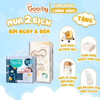   Combo 2 Bịch KÈM QUÀ TẶNG  Tã bỉm dán Gooby mềm mại an toàn siêu thấm hút Size NB S M cho bé từ 4kg - 14Kg 