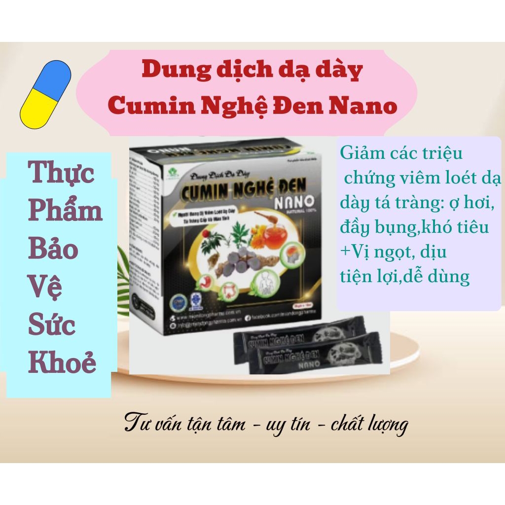 ✅[chính hãng]Dung dịch dạ dày Cumin nghệ đen nano (hộp 20gói)