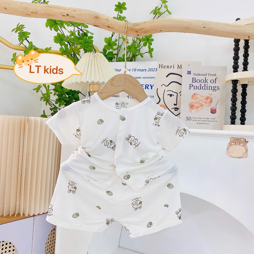 [Loại Đẹp] SET 5 BỘ CỘC TAY CÚC GIỮA CHẤT PEPTIT NỀN TRẮNG IN HOẠT TIẾT CHO BÉ TỪ 3-13KG