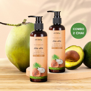   2 chai  Dầu xả thảo dược Dừa Oliu - Giúp tóc hết xơ rối mềm mượt Giọt Lành 250gram 