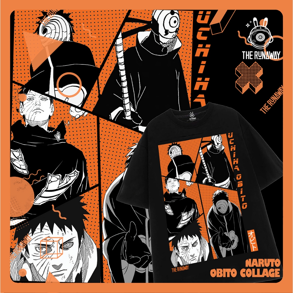 Áo phông Naruto: Obito Collage 100% Cotton Nam / Nữ by The Runaway