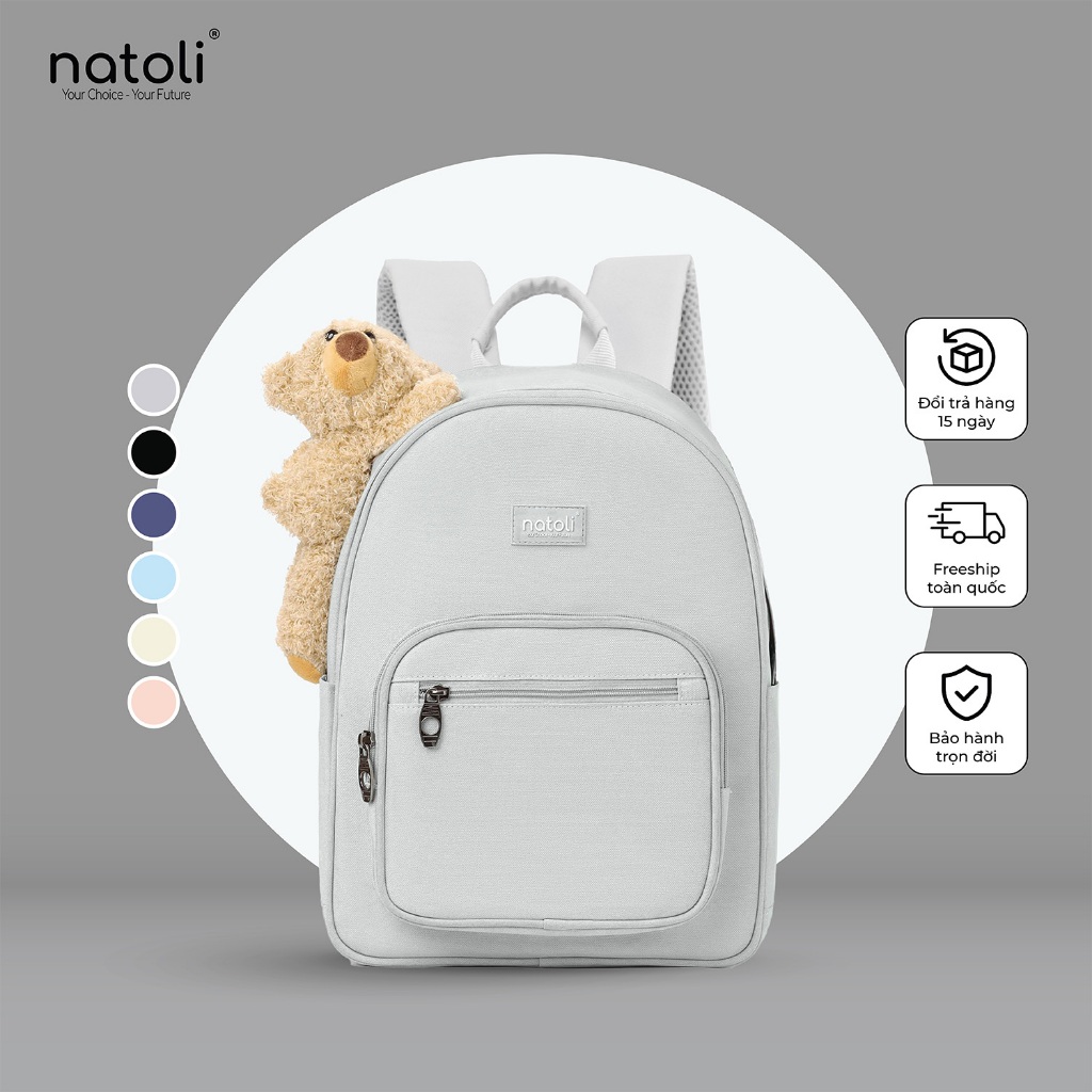 Balo gấu bông nữ thời trang NATOLI cute, hàn quốc, đi học BST Dreamy Teddy Bear School Backpack B16