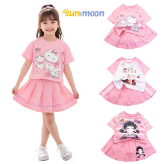  Set váy bé gái in họa tiết dễ thương Sun&Moon size từ 11kg đến 33kg - Mebena 
