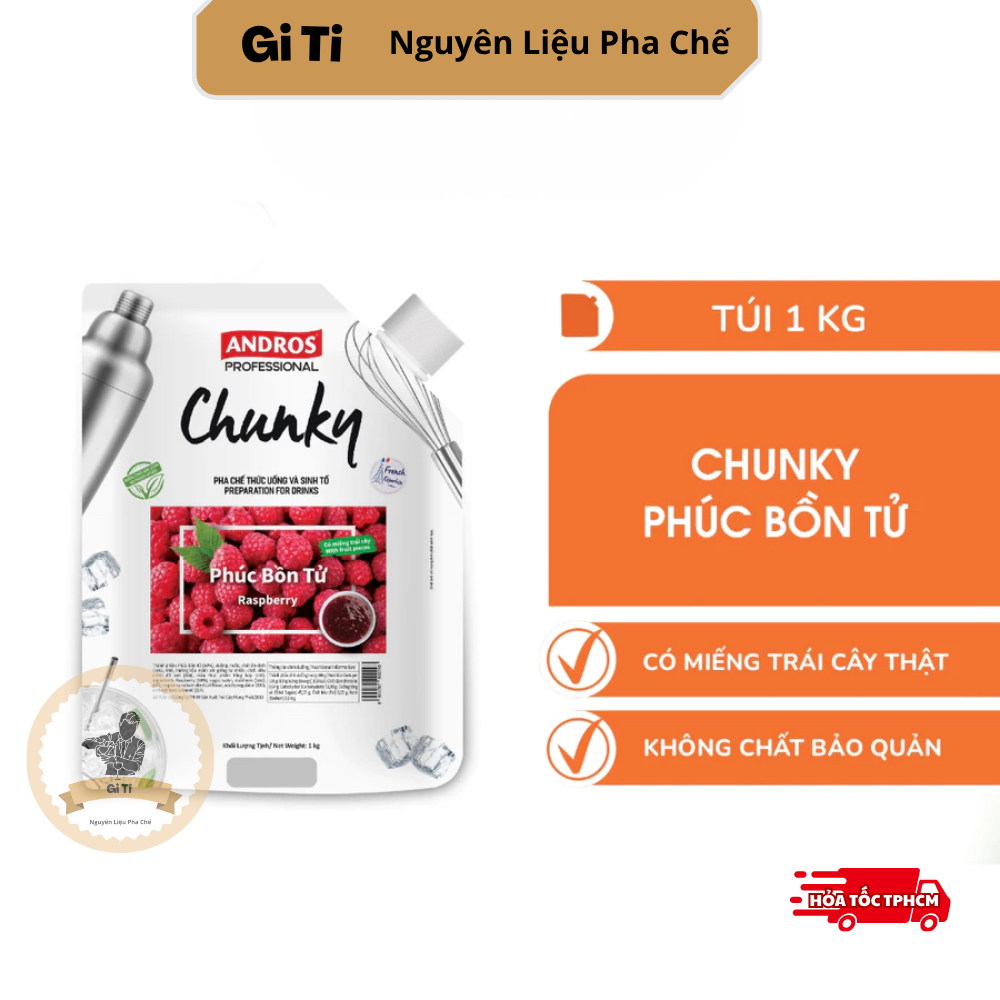 Mứt Chunky Phúc Bồn Tử | Andros Chunky Raspberry 1kg