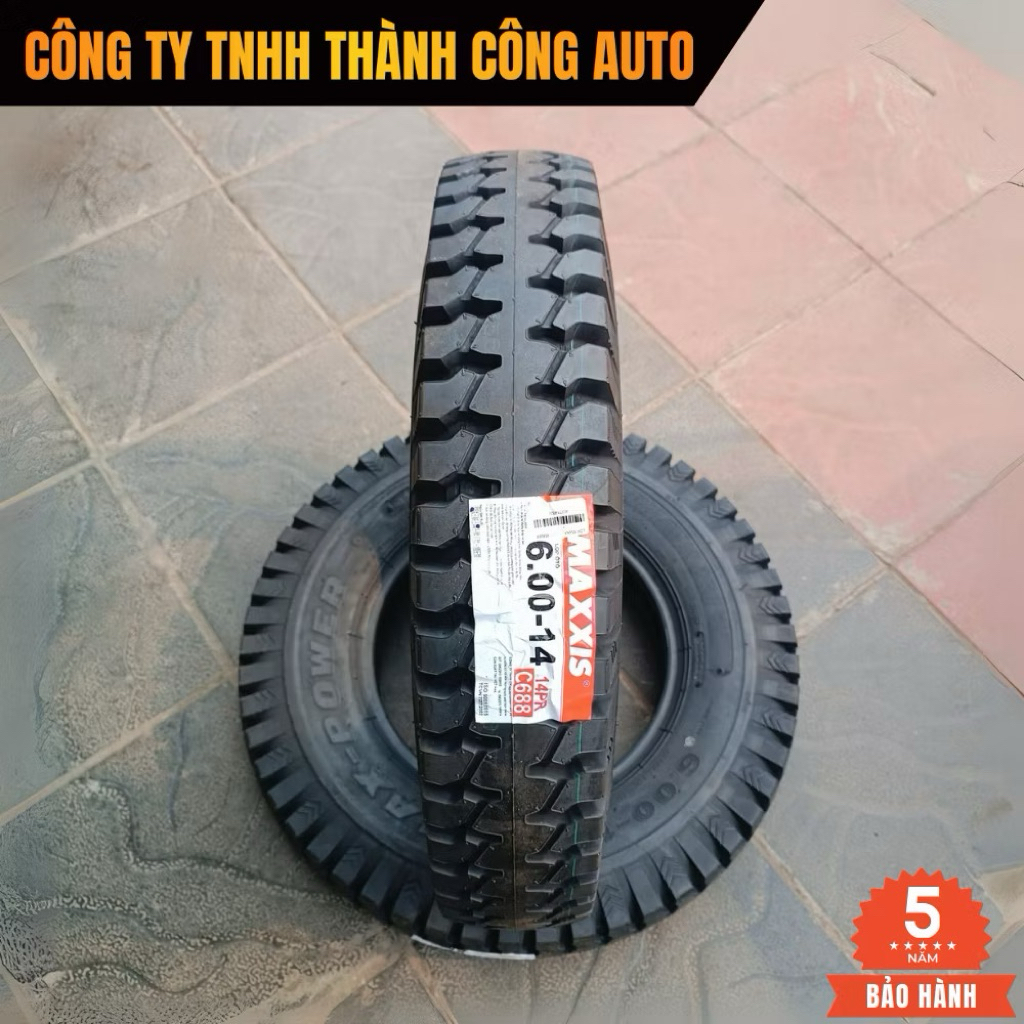 [BỘ] Lốp 600-14 gai ngang Lốp + Săm SOBEK  - Lốp 6.00-14 14PR C688 Lốp xe tải - Chính hãng Maxxis