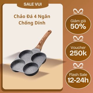  Chảo đá 4 ngăn chống dính làm bánh xèo đổ chả trứng sử dụng trên mọi loại bếp New New 