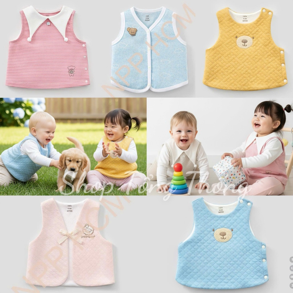 [GILE NOUS 3M-3Y] Áo Gile Nous MINI cotton giữ ấm cao cấp thấm hút tốt mềm mịn cho bé trai bé gái