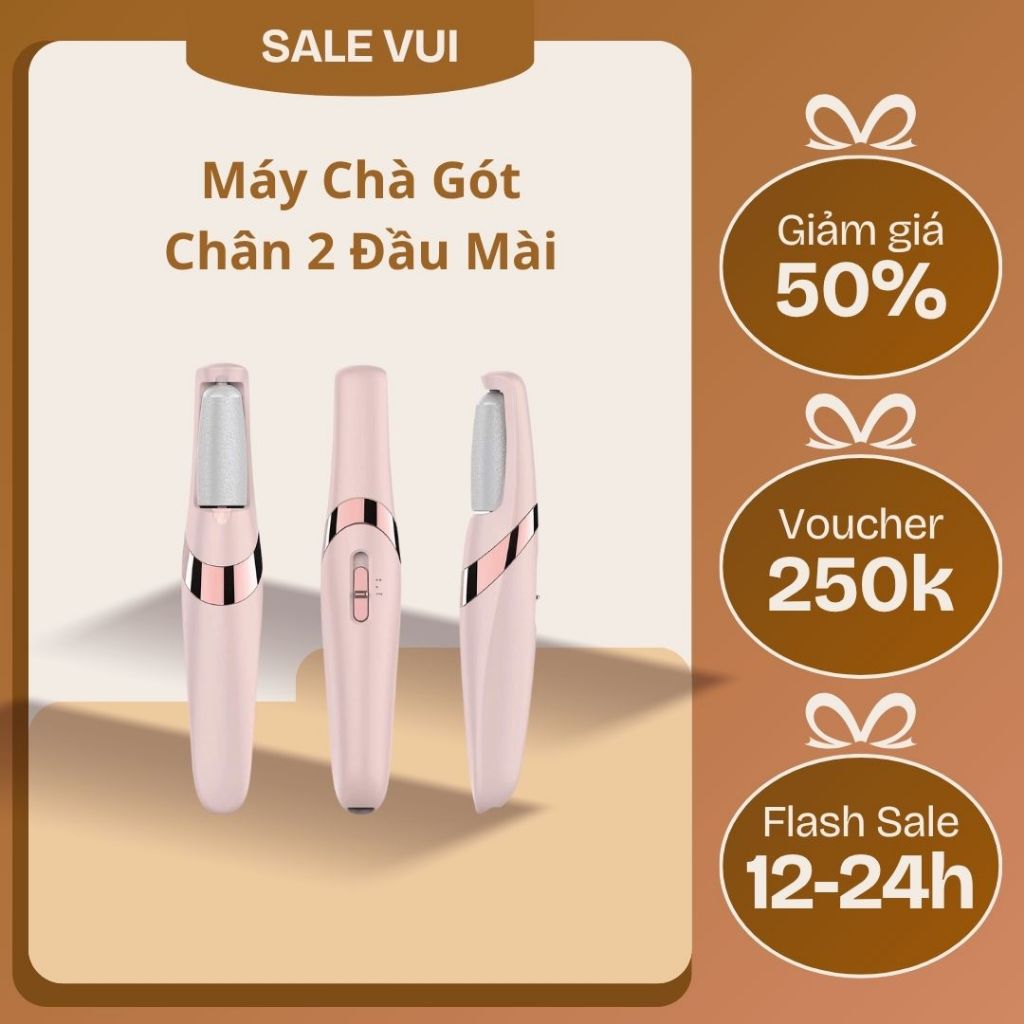 Máy chà gót chân loại bỏ da chết và vết chai, dụng cụ mài gót chân tại nhà 2 đầu mài, pin tích điện ( Bảo Hành 6 Tháng )