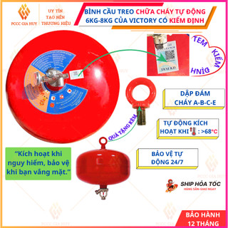 [CÓ KIỂM ĐỊNH]Bình cầu chữa cháy tự động bột ABC 6kg-8kg VICTORY có tem dùng cho nhà xe, kho xưởng..