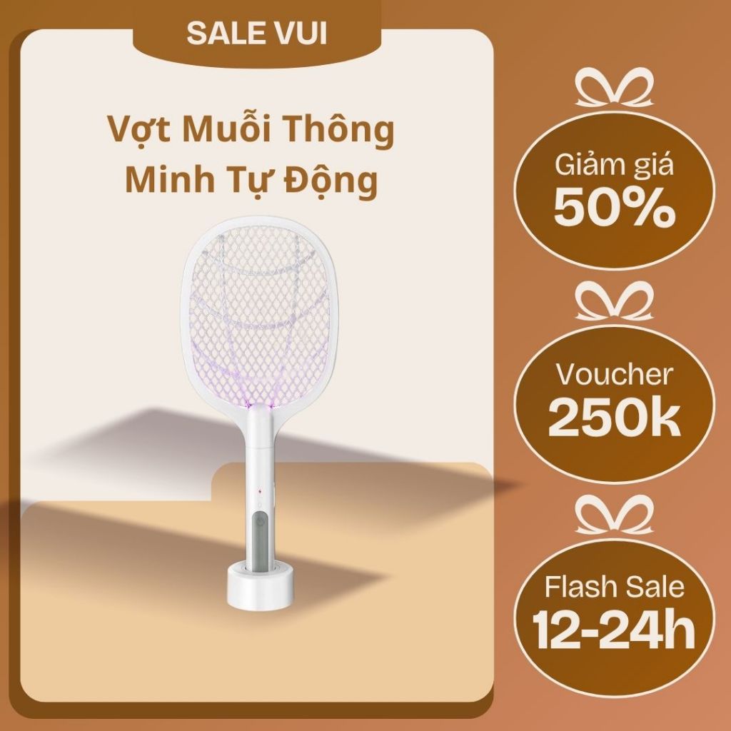 Vợt muỗi thông minh tự động kiêm đèn bắt muỗi NP-A223 sạc tích điện, vợt bắt muỗi thông minh cao cấp để bàn Hot New New